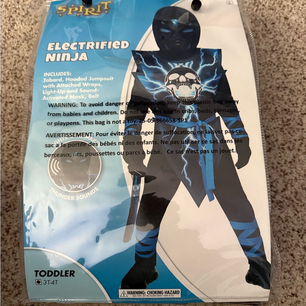 Spirit Electrified Ninja Toddler Costume - Black and Blue